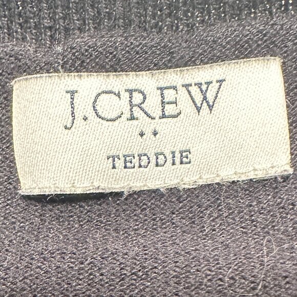 J.CREW BLACK LEOPARD HEART SWEATER MEDIUM - Picture 4 of 5